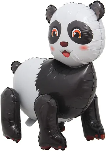 Vista 14 de Globos 4D para caminar con temática de animales de aluminio, león, panda, alpaca, ballon, selva, bosque, zoológico, suministros para fiesta