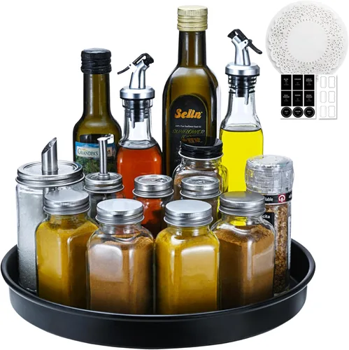 Vista 7 de Amolliar Lazy Susan - Organizador giratorio de metal para cocina, nevera, gabinete, encimera, organizador de almacenamiento de despensa, organizador