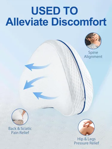 Vista 4 de Almohada de espuma para dormir, almohada de piernas para dormir de lado, almohadas de espuma viscoelástica, almohada cómoda para dormir de lado