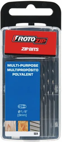 Vista 3 de BOSCH Roto Zip SC4 Broca Zip de 1/8 pulgadas para madera y plástico, paquete de 4