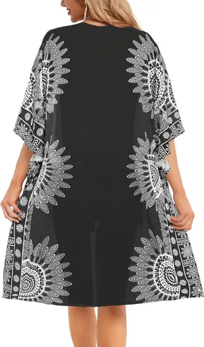 Vista 6 de Kimono para mujer, para verano, playa, casual, holgado, cárdigans para traje de baño