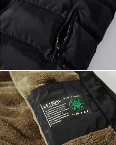 Vista 4 de Vcansion Men's Outdoor Casual Stand Collar Padded Vest Coat