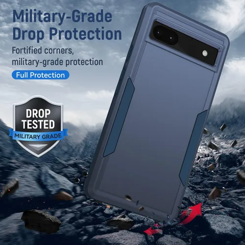 Vista 2 de Asuwish Funda para teléfono para Pixel 6A con protector de pantalla de vidrio templado y delgada híbrida de cuerpo completo, protector móvil