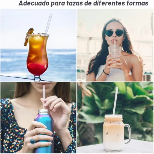 Vista 5 de 15 popotes de repuesto de 3 tamaños para vasos Stanley de 20 onzas, 24 onzas, 32 onzas, 40 onzas, popotes transparentes reutilizables de plástico