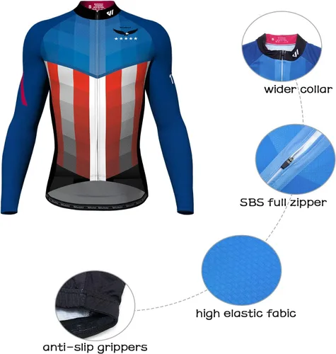 Vista 4 de Lo.gas Camiseta de ciclismo de EE. UU. para hombre, manga corta, para ciclismo, con bandera estadounidense, ropa de bicicleta de carretera