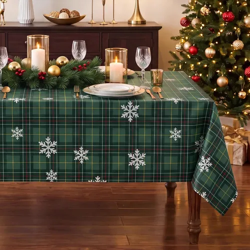 Vista 14 de Romanstile Mantel rectangular de vinilo, 100% impermeable, mantel de plástico a cuadros de búfalo, resistente y lavable para exteriores, campamento