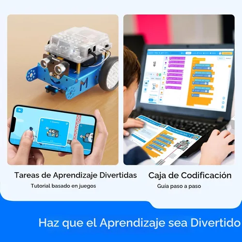 Vista 3 de Makeblock Kit de robot mBot con caja de codificación de arañazos + paquete de complemento de robot servo