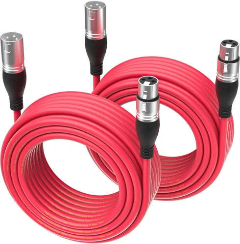 Vista 19 de EBXYA Cable XLR de 2 pies, paquete de 10 unidades, cable de micrófono equilibrado premium con cable XLR de 3 pines macho a hembra, color negro