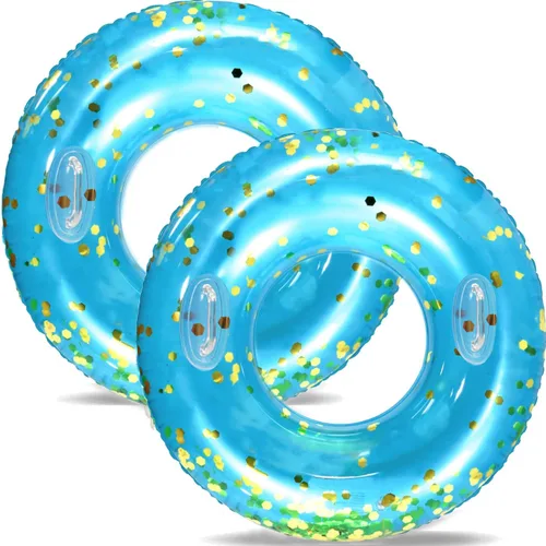 Vista 10 de Anillo de natación grande con asas para adultos, anillos clásicos de piscina de 47 pulgadas, tubos interiores de piscina, flotadores inflables