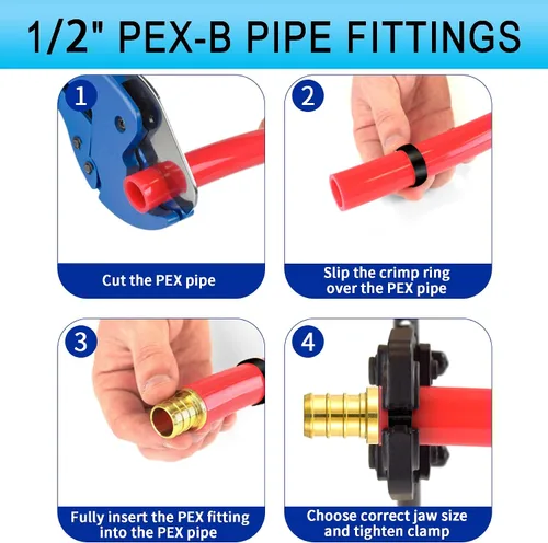 Vista 7 de Acoplamiento de engarce de púas PEX de 1 pulgada para tubería PEX-A/B/C (paquete de 15)
