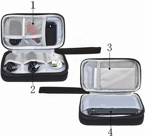 Vista 4 de Bolsa organizadora de accesorios de electrónica, portátil Tech Gear Accesorios para teléfono Bolsa de viaje de almacenamiento para cargador Cables