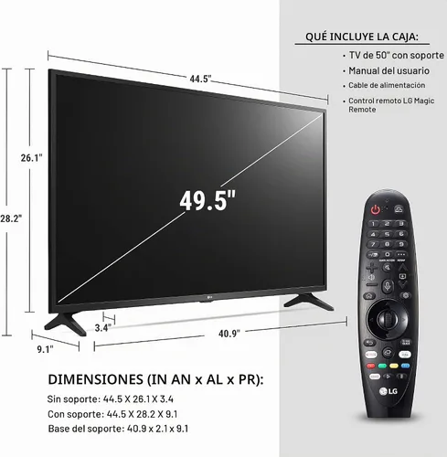 Vista 3 de LG Serie UN73 50 pulgadas Alexa integrado, 4K UHD IPS Smart TV, Bluetooth Surround Ready, Apple Airplay 2, webOS con control remoto mágico