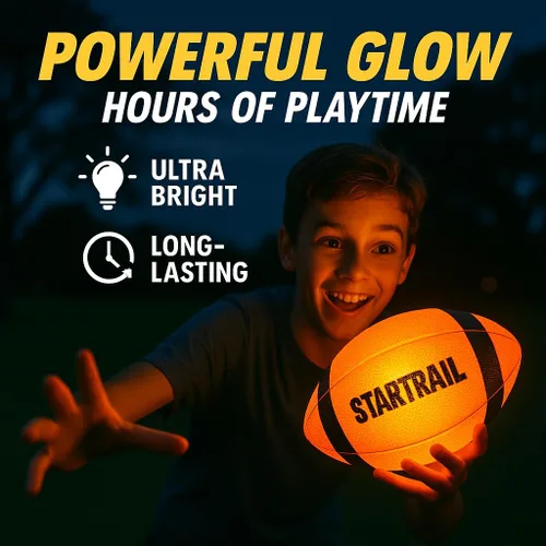 Vista 2 de Fútbol que brilla en la oscuridad Balón ultrabrillante con luz LED doble tamaño 6 con 3 baterías extra y bomba para niños y adolescentes de 6 años