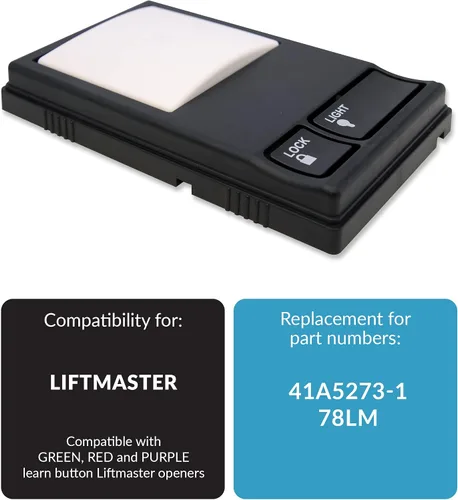 Vista 4 de Panel de control de teclado de pared multifunción de repuesto para LiftMaster 41A5273-1 78LM (botón de aprendizaje morado, rojo, verde)