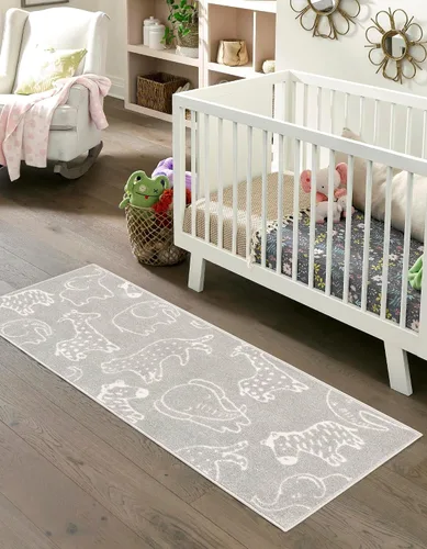 Vista 10 de Unique Loom Whimsy Collection - Alfombra rectangular de 2 pies 2 pulgadas x 2 pies 11 pulgadas, gris/marfil