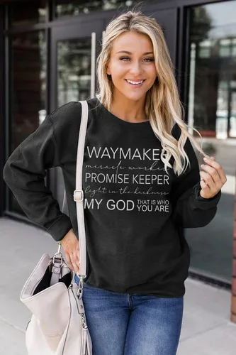 Vista 5 de FASHGL Waymaker - Sudadera de manga larga para mujer Miracle Worker Promise Keeper