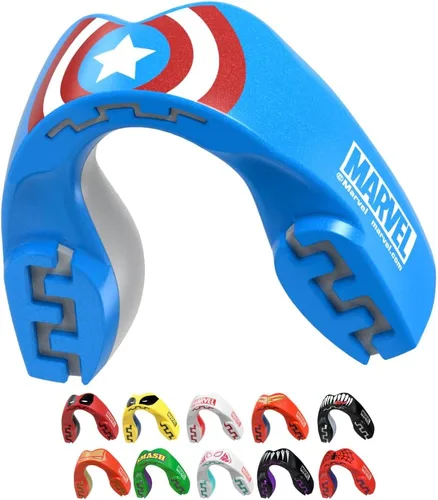 Vista 24 de Marvel Protector bucal deportivo, protector bucal de doble capa para adultos y jóvenes con estuche (bestia, junior (hasta 11 años)) Youth <11