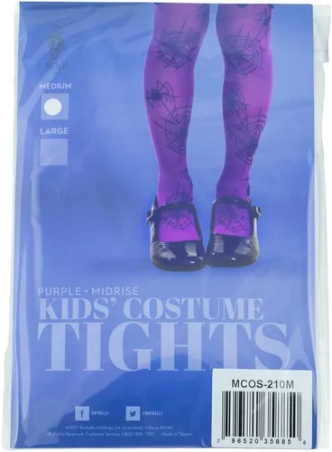 Vista 4 de Medias de disfraz de cosplay para niños de Halloween de media altura púrpura