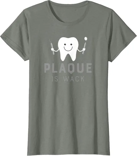Vista 4 de Plaque is Wack Funny Dental Hygienist T-Shirt Asphalt Grey