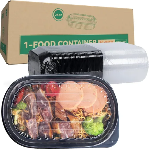 Vista 9 de 48oz Jumbo Meal Prep Containers 40 Pack - Shrink-Wrapped No Pre-Wash