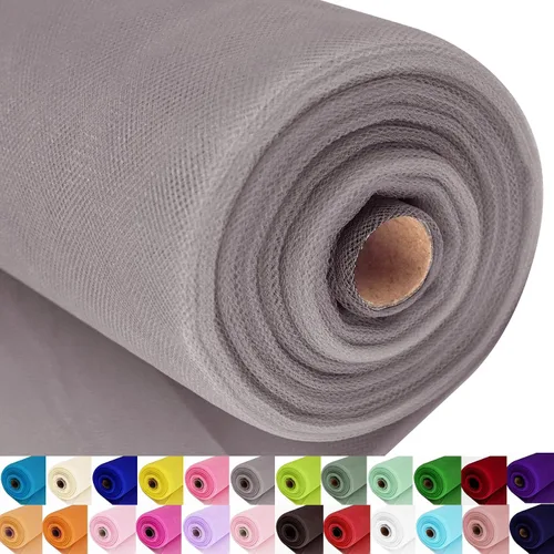Vista 41 de Rollos de tela de tul, 54 pulgadas por 10 yardas (30 pies), cinta de tul para decoración de fiestas de boda, rollo de tela transparente en bobina