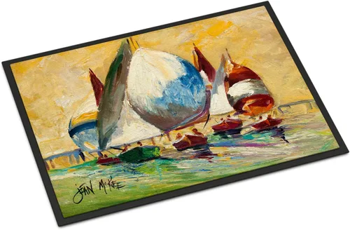 Vista 105 de Caroline's Treasures JMK1017JMAT - Tapete de caza de rana garza azul, 24 x 36 pulgadas, tapete para puerta delantera, interior y exterior