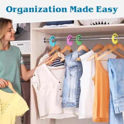 Vista 8 de Juego de 30 divisores de armario de color para colgar ropa - Divisores de ropa para organización