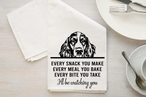 Vista 2 de HTDesigns Springer Spaniel - Toalla de té para perro, cada bocadillo que hagas, cada bocado que tomes, decoración de cocina, toallas de platos