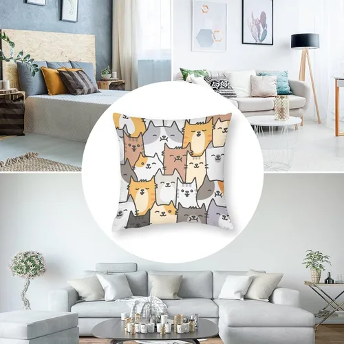 Vista 5 de Fundas de almohada de poliéster, fundas de almohada cuadradas decorativas de moda para sofá, cama, sofá de sala de estar, granja, 18 x 18 pulgadas