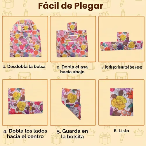 Vista 6 de Paquete de 9 bolsas de comestibles reutilizables, bolsas de compras plegables, bolsa de nailon con asas, lavable, grande, ligera