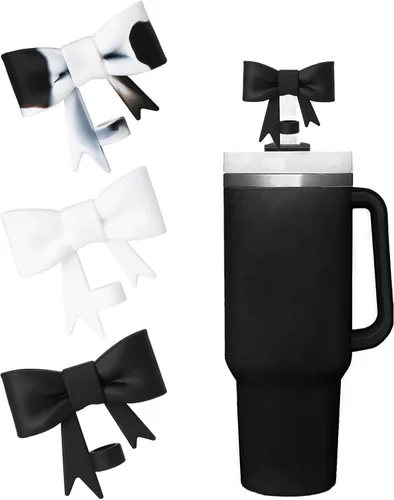 Vista 9 de Juego de 4 fundas de popote con diseño de estrella compatibles con vasos Stanley de 30 y 40 onzas, reutilizables, bonitas puntas de popote