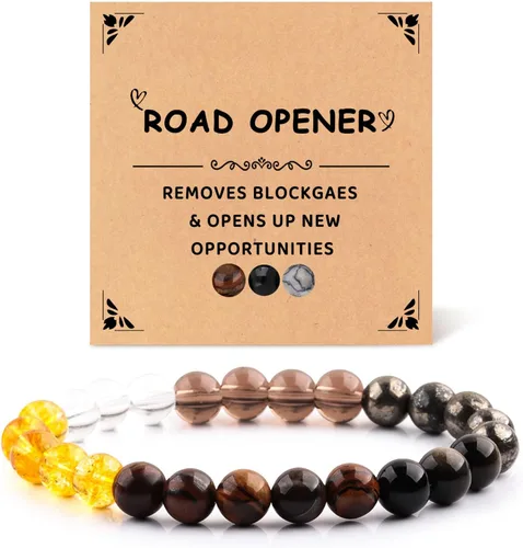 Vista 9 de Pulsera de la suerte y protección, pulsera de cristal curativo de 0.315 in, pulsera de yoga para aliviar el estrés y la ansiedad trae regalo