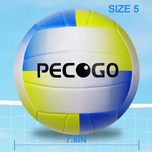 Vista 7 de Size 5 Volleyball - Durable PU Leather, Indoor/Outdoor. Soft Control, Great Airtightness for Training/Games. Ideal for All Ages