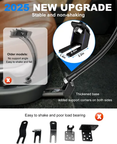 Vista 5 de Soporte para tablet para asiento de coche o camión, soporte largo de 19.7 pulgadas, brazo de cuello de cisne resistente para iPad Pro 12.9 Air Mini