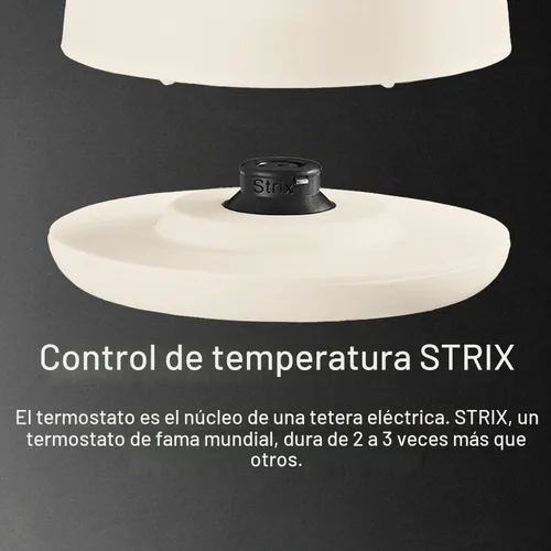 Vista 9 de Tetera eléctrica de 1,5 L, control de temperatura, color blanco Blanco crema