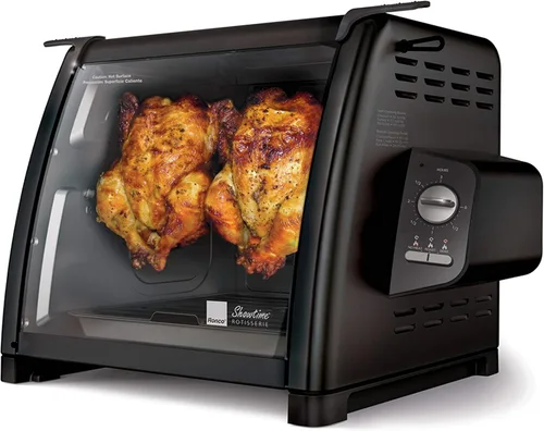 Vista 7 de Ronco Horno asador de encimera digital platino 6000, capacidad de 12 libras El pollo asado se cocina perfectamente, 3 funciones: asador, sear