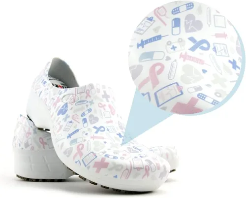 Vista 4 de Sticky Zapatos de enfermería coloridos estampados - Zapatos profesionales para mujer - Enfermeras veterinarias CNA LPN RN - Impermeable