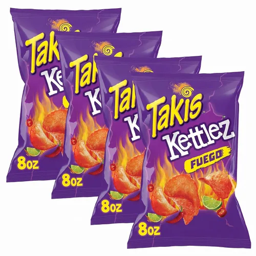 Vista 8 de Takis Fuego Kettlez Patatas fritas cocidas en hervidor, bolsa de 8 onzas