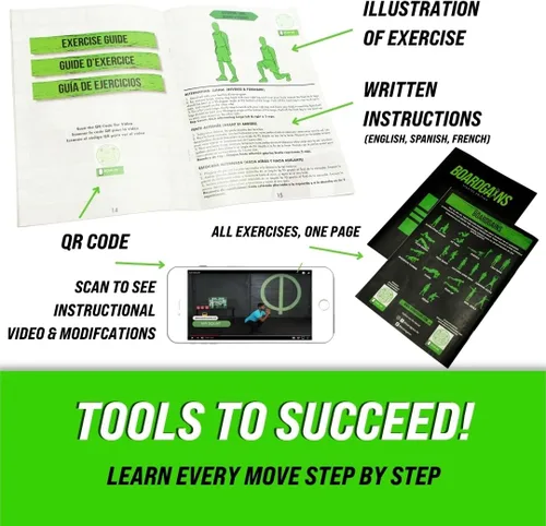 Vista 9 de BoardGains Starter Edition: el mejor juego de mesa de fitness para entrenamientos en casa, fitness grupal y educación física. ¡Tu Bootcamp en una