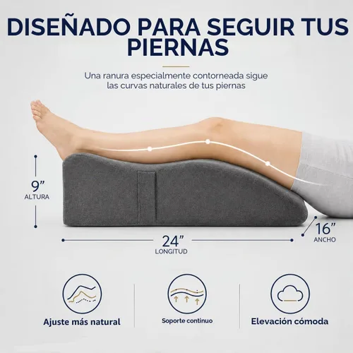 Vista 2 de itcozy - Almohada de elevación de piernas con espuma viscoelástica suave, almohada en forma de cuña para leer, descansar, cirugía, alivia el dolor