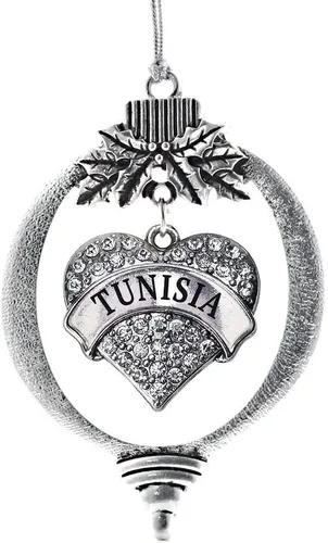 Vista 212 de Inspired Silver Adornos festivos de dije de corazón pave de plata con circonitas cúbicas