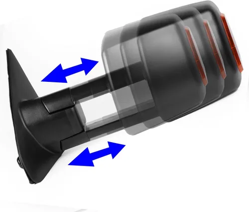 Vista 3 de DNA Motoring TWM-038-T888-BK-AM-L Espejo de remolque lateral izquierdo compatible con Tundra 07-16, con calefacción eléctrica + espejo de luz