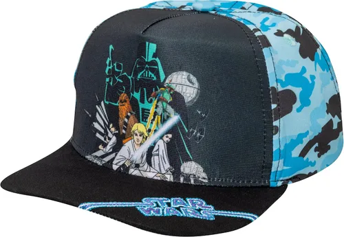 Vista 10 de Disney Star Wars Baseball Cap for Boys, Adjustable Snapback Hat, Flat Brim All Over Print