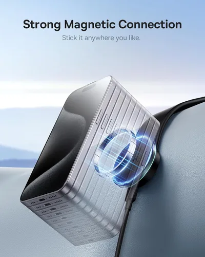 Vista 2 de Baseus Magsafe - Cargador de coche inalámbrico de 15 W, soporte magnético para salpicadero de coche para iPhone 15, 14, 13, 12 Pro Plus Max