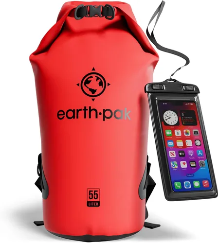 Vista 47 de Earth Pak Bolsa Seca Impermeable - Mochila Impermeable de Cierre Enrollable Superior Mantiene el Equipo Seco para Kayak con Funda Impermeable