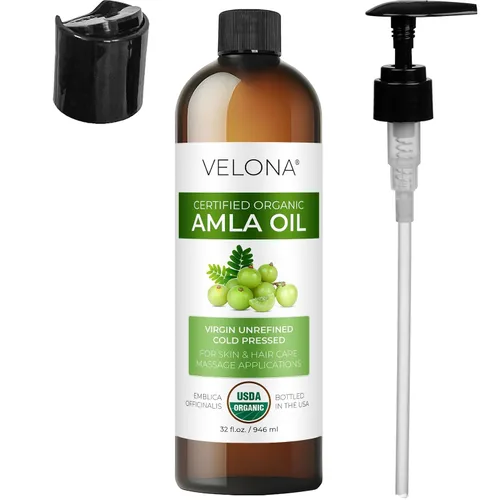 Vista 6 de velona Amla Oil USDA certificado orgánico - 32 onzas líquidas Aceite portador 100% puro y natural Virgen extra, sin refinar, prensado en frío