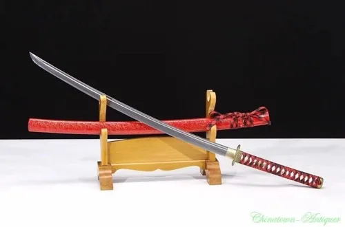 Vista 9 de GLW Espada de acero de alta velocidad de espiga completa Espada japonesa Katana Sharp Combat Ready #2743