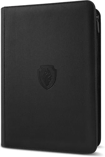 Vista 22 de Fabmaker Carpeta de tarjetas con cremallera de 4 bolsillos, carpeta de Negro