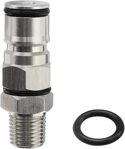 Vista 7 de OneBom Poste de bloqueo de bola con paletas, boquilla hexagonal NPT macho de 1/4 pulgadas, adaptador de barril de maíz líquido de 19/32 "-18