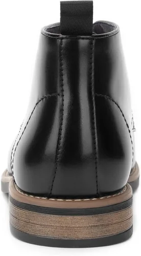 Vista 3 de Temeshu Botas Chukka de punta redonda para hombre botas de vestir clásicas con cordones MS17